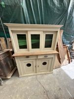 Buffet Schrank Holz beige mit Glasaufsatz gebraucht