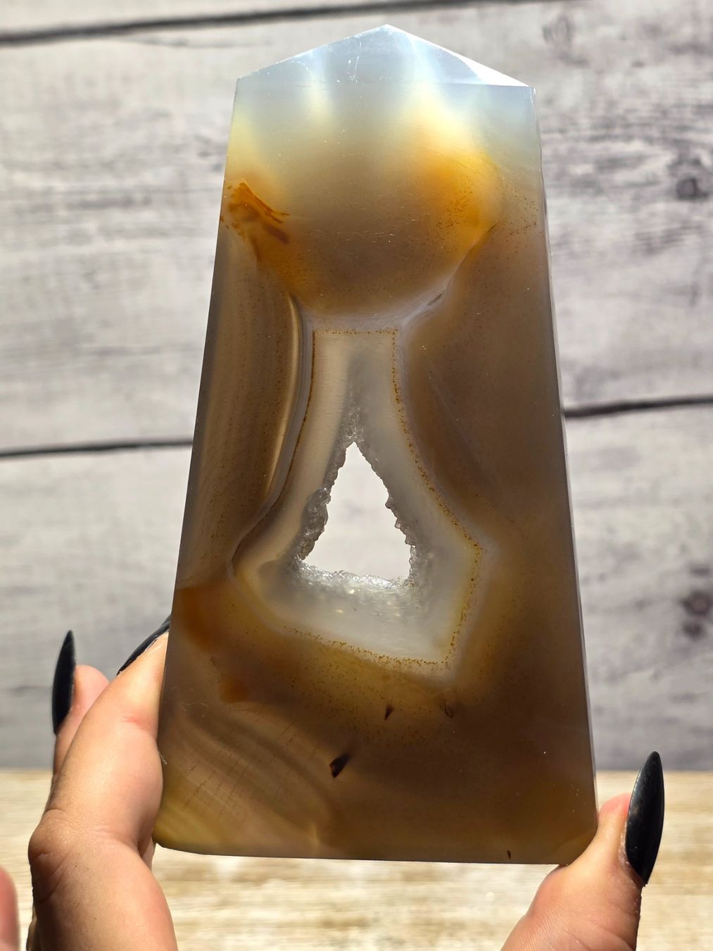 Minerali & Pietre curative: Achat Drusenobelisk 212g – Nuovo e nell'imballaggio originale da Matzingen venduto da Shay_Crystalz 1
