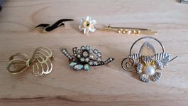 6 alte Broschen, Vintage