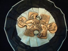 Plakette Basel Zug Kupfer  2011 mit Rosette
