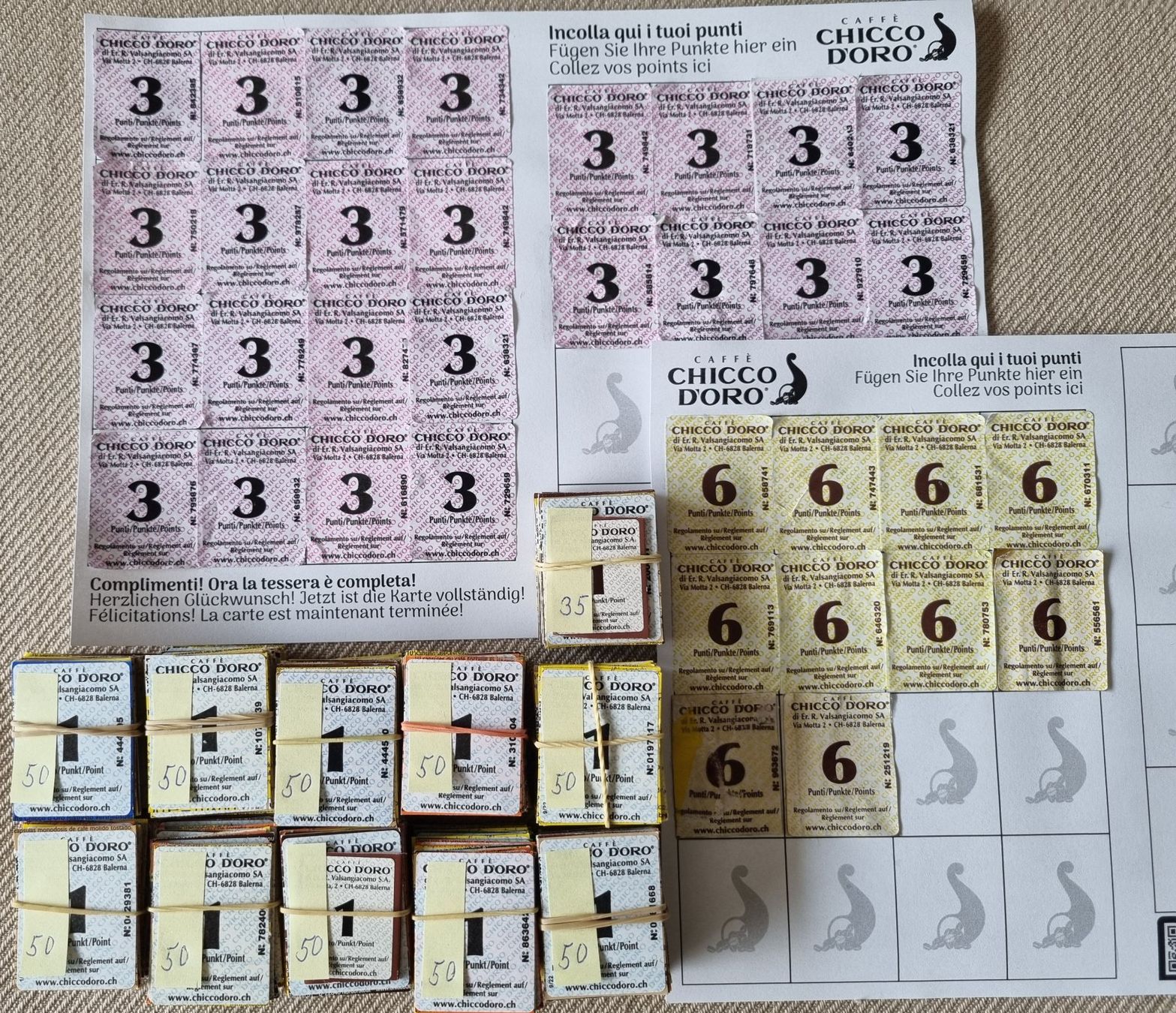 Chicco Sammelmarken & -punkte: 667 CHICCO D'ORO Punkte – Gebraucht aus Aarwangen von Rom55