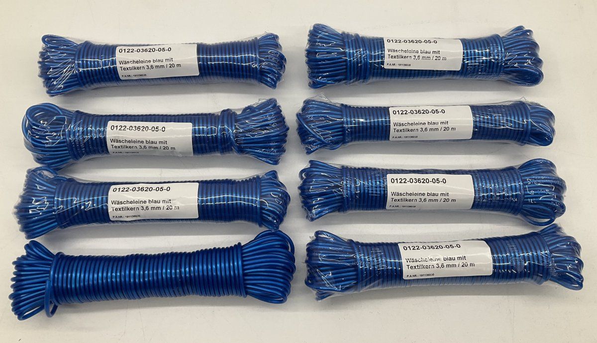 Guinzagli & Collari: 8x Wäschleine mit Textilkern à 20m – Nuovo e nell'imballaggio originale da Kehrsatz venduto da lar_fsw9