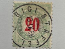 1886 Portomarke 20, gestempelt RIGI STAFFEL