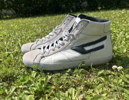 Diesel S-Leroji Mid High-Top Sneaker, Leder, weiss/schwarz