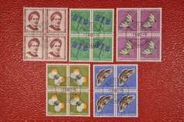 1951 Pro Juventute Viererblock J138-142 Ersttagstempel