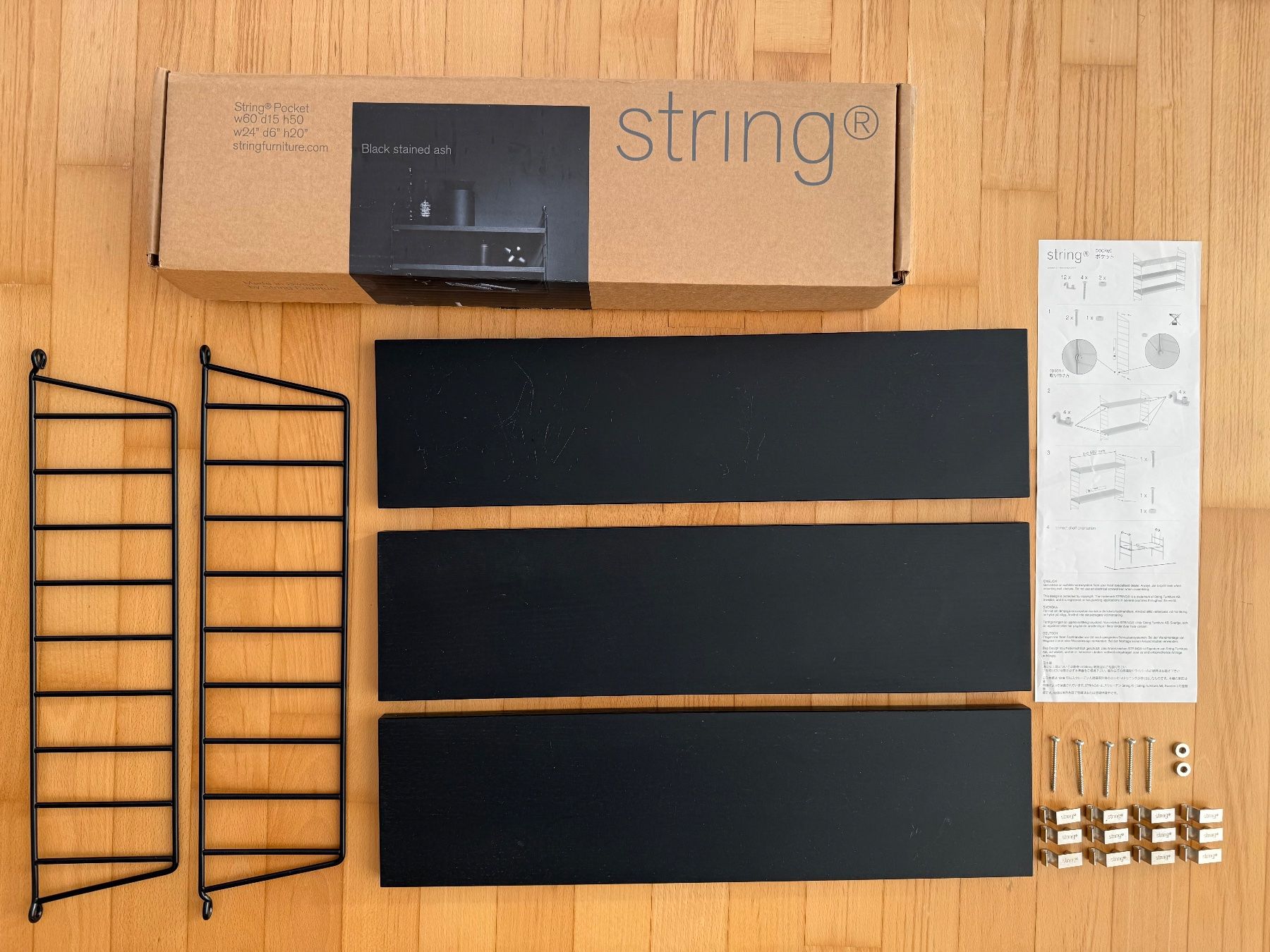 String Scaffali: Original String Pocket Wandregal  Esche schwarz/Schwarz – Usato da Uetikon am See venduto da -mk- 1