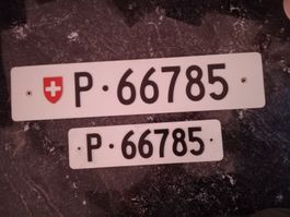 2x Nummernschild PTT Post ausrangiert 66785