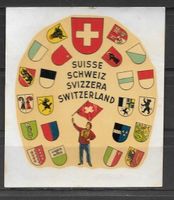 Alter Kofferaufkleber Motiv Schweiz