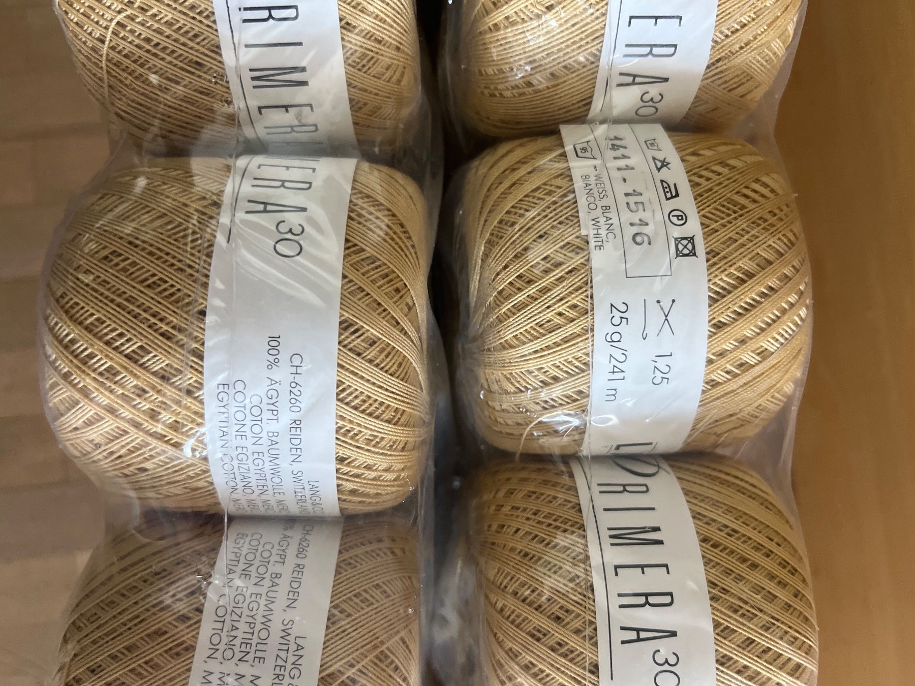 Lang Yarns Lana: Baumwolle gelb-beige, 20 Knäuel – Nuovo e nell'imballaggio originale da Dagmersellen venduto da mas_zpx9 1