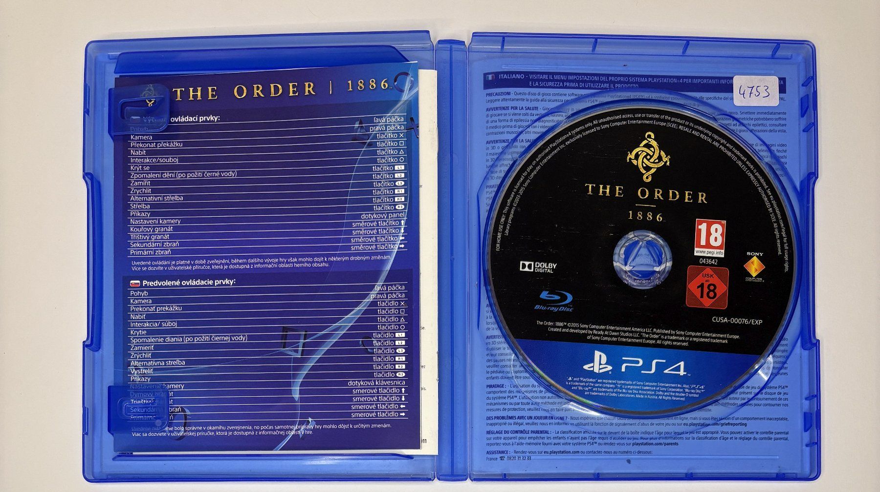 Giochi: PS4 - The Order: 1886 – Usato da Allschwil venduto da Bullach 1