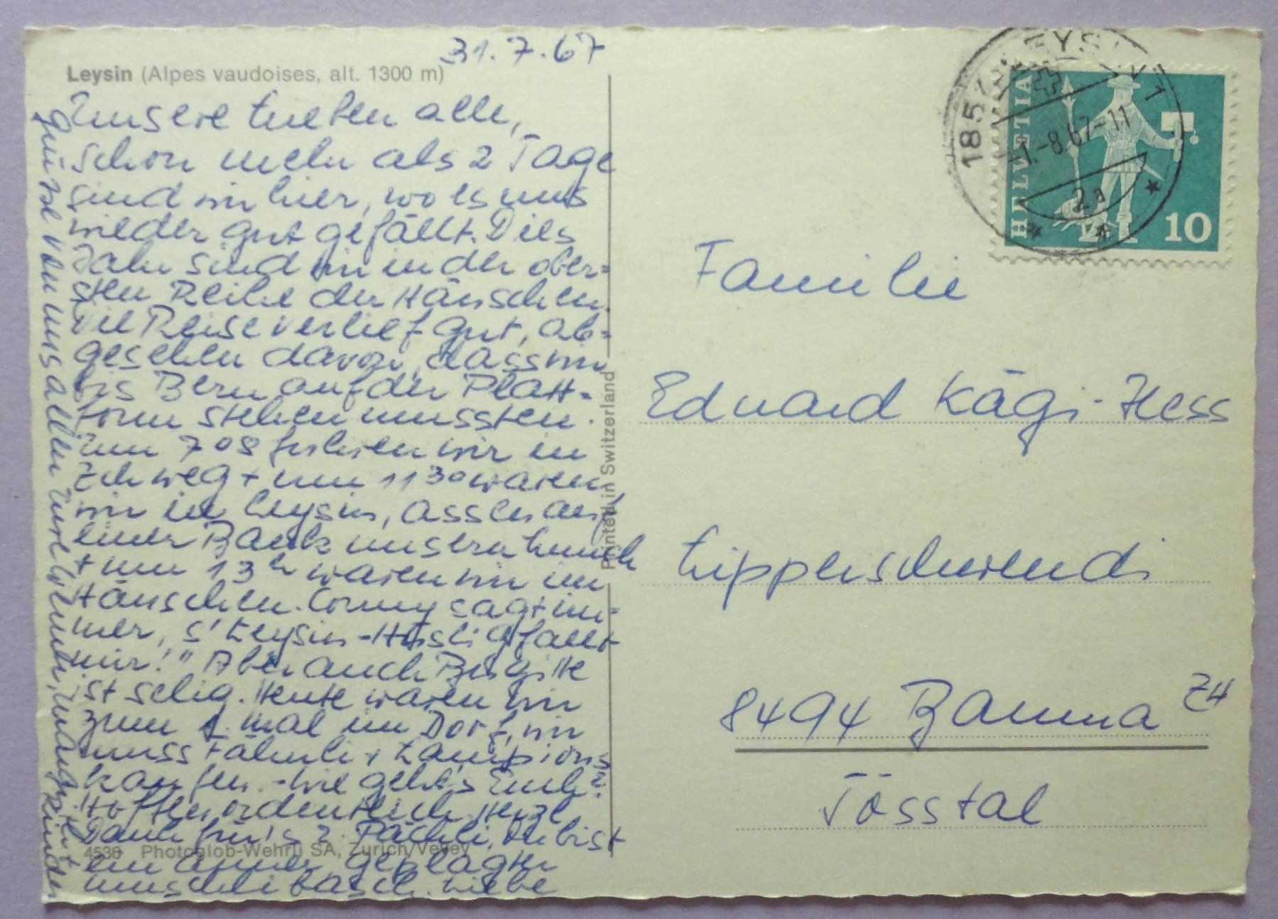 Cartoline postali: Leysin alt. 1300 m – Usato da Fétigny venduto da Billy2miny 1