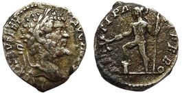 SEPTIMIUS SEVERUS AR Denarius (198 AD). Marti Pacifero. Rare