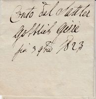 1823 Faltbriefrechnung nach Bevers an Jacob Orlandé Bevers