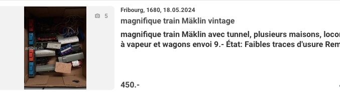 Märklin Modellini di ferrovie: magnifique train électrique Mäklin – Usato da Chavannes-Orsonnen venduto da magnolia22