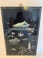 Schönes altes Wandbild Perlmutt, Asiatische Kunst