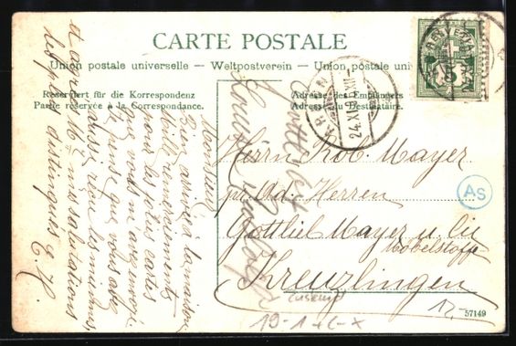 Cartoline postali: Arbon, Postgebäude durch zerrissenen Ge – Usato da Berlin venduto da bartko-reher 1