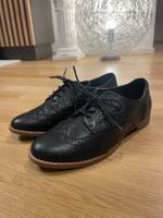 Schwarze Schnürschuhe in Leder-Look, Grösse 36