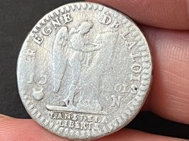 Silbermünze Frankreich Louis XVI 1791