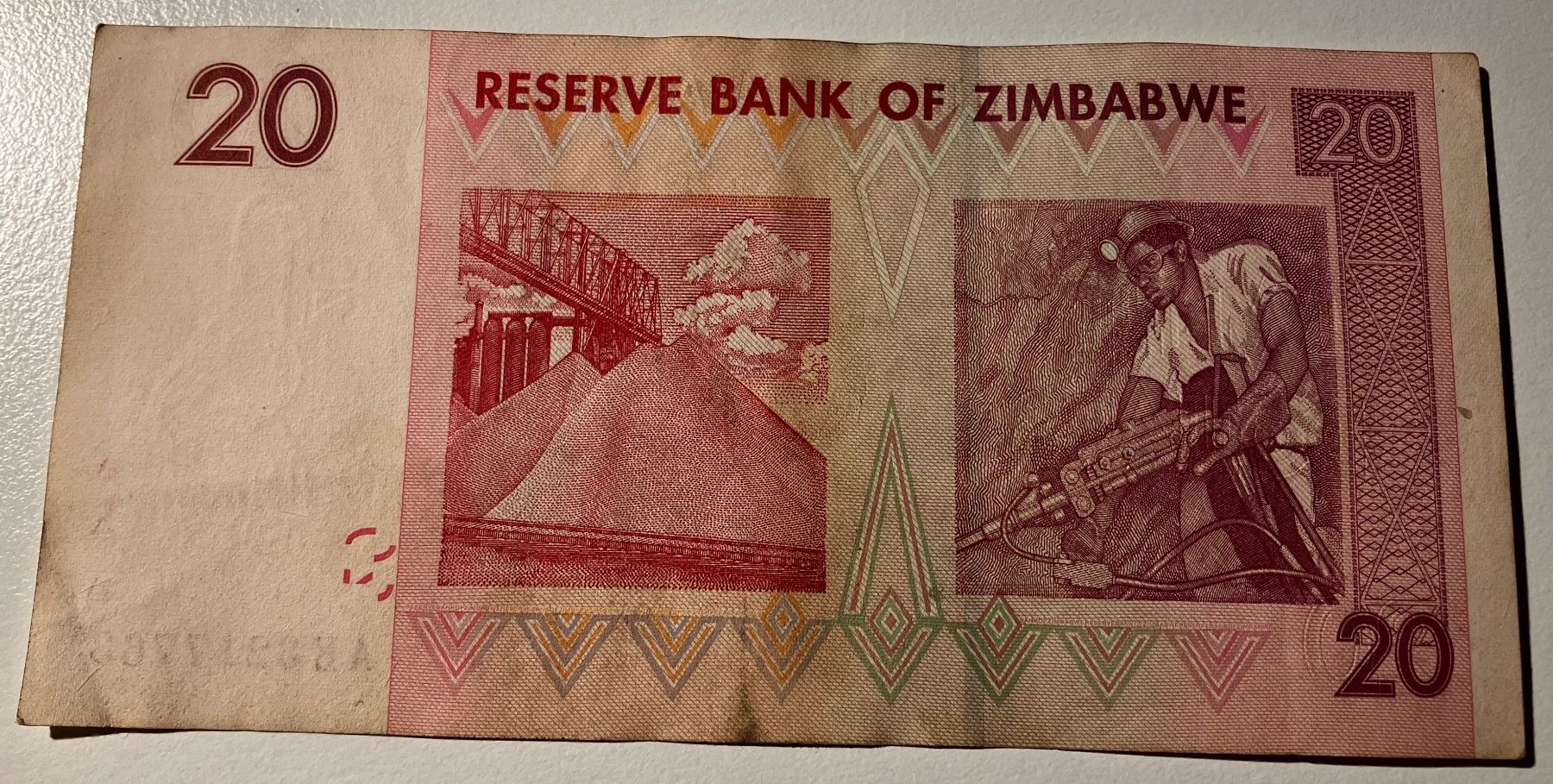 Banconote: Zimbabwe 20 Dollars 2007 – Usato da Algetshausen venduto da Carrhard 1