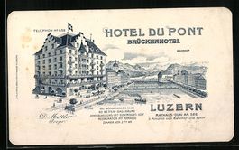 Vertreterkarte Hotel du Pont, Luzern, Ra