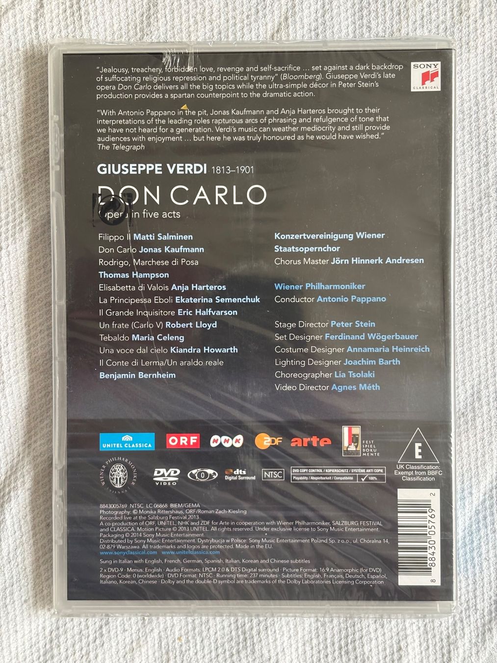 Tutti i DVDs: Verdi: Don Carlo – Nuovo e nell'imballaggio originale da Stans venduto da Abukadnezar 1
