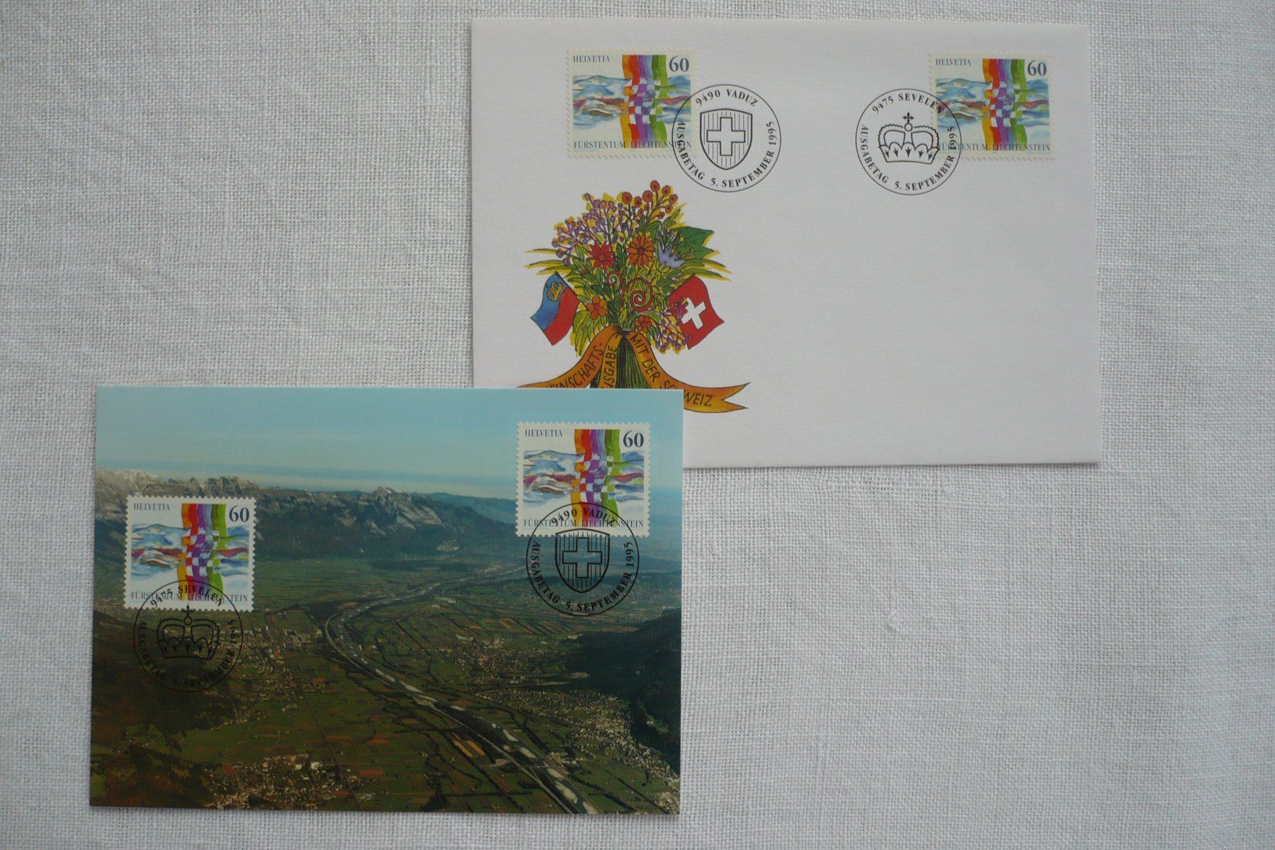 Alle Briefmarken: 1995 FDC + MK Gemeinschaftsausgabe CH - FL – Gebraucht aus Zürich von saltandpepper008