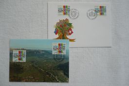 1995 FDC + MK Gemeinschaftsausgabe CH - FL