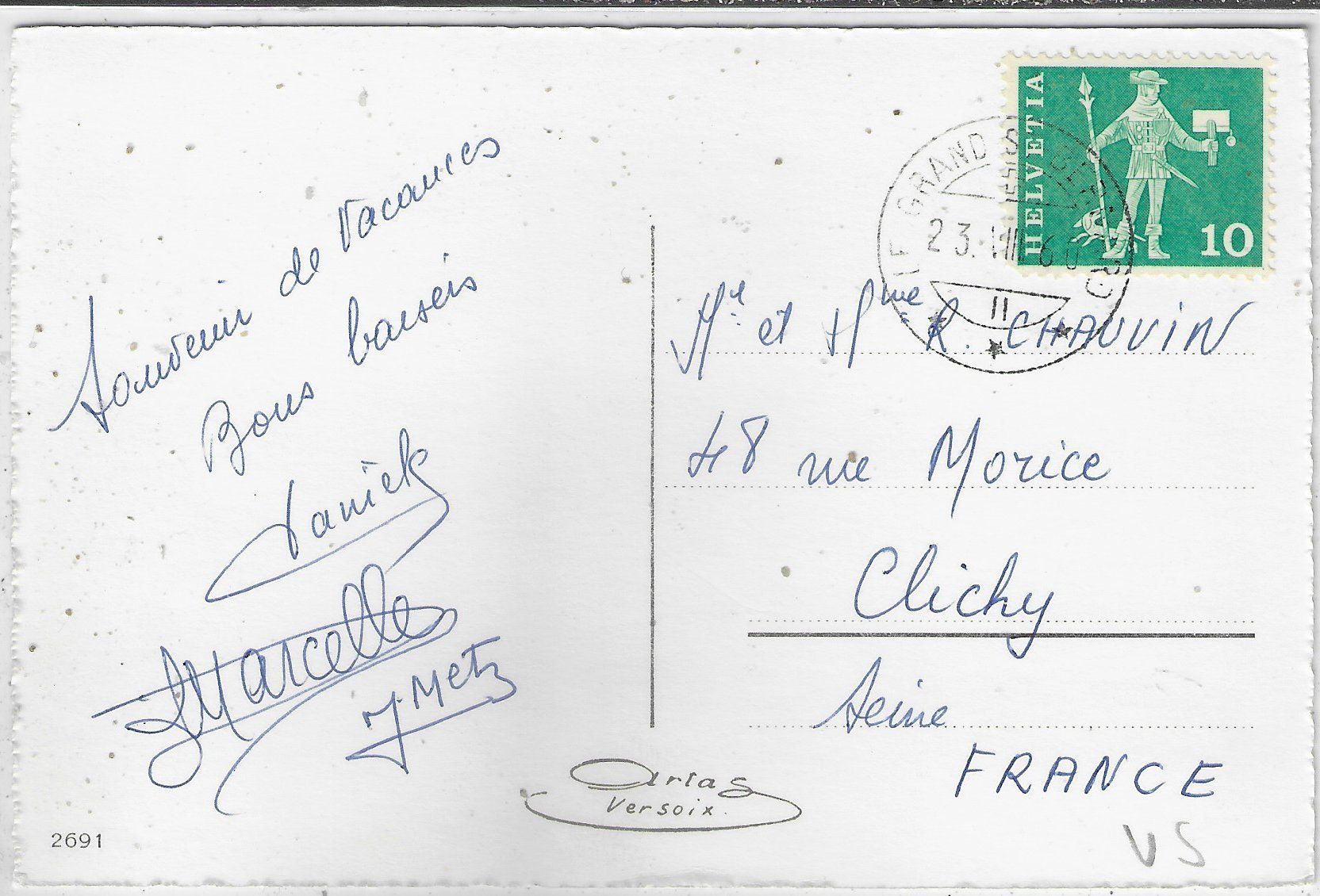 Cartoline postali: Telesiege Grand St. Bernard-La Chenalette – Usato da Ettingen venduto da Kartenplanet 1