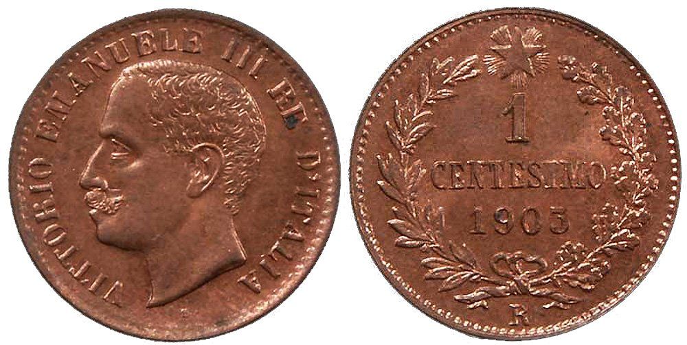 Tutti le monete: Italien, 1 Cent. 1903 Roma – Usato da Chiasso venduto da Novamarketing