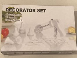 DECORATORSET 1biscuit, maker12nozziles,6 biscuits mould Nr.9