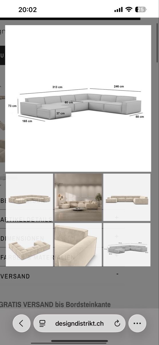 Divani: Ecksofa Stoff Weiss modulares System guter Zustand – Nuovo (secondo la descrizione) da Unterägeri venduto da zeq_xm6c 3