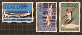 Zypern 1968 Olympia Mexiko Satz MNH Postfrisch Diskus Stadio