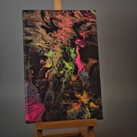 Abstraktes Kunstwerk, Acrylfarben Gemälde, Sommer Sale