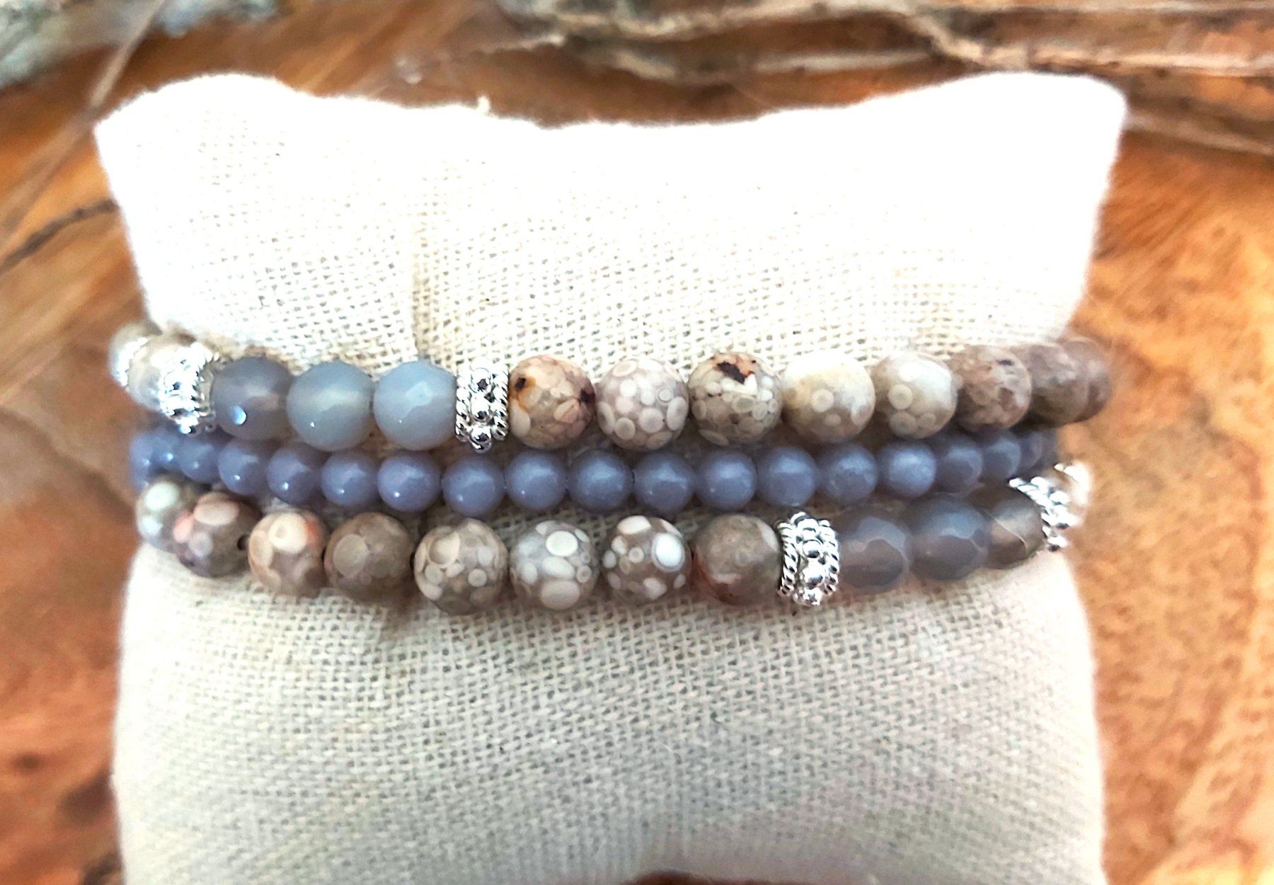 Bracciali & Braccialetti: ROSA- Edelsteinarmband - Sterling Silber - beige-hellgrau – Nuovo e nell'imballaggio originale da Mühlethal venduto da nicita-modeschmuck 3
