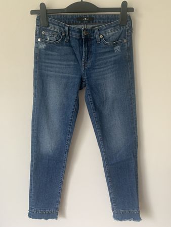 7 for all Mankind Jeans Slim Gr. 26 Nieten Pyper Crop blau
