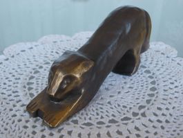 BAG TURGI Bronze Skulptur Figur*Gestreckte Katze*Sammelfigur