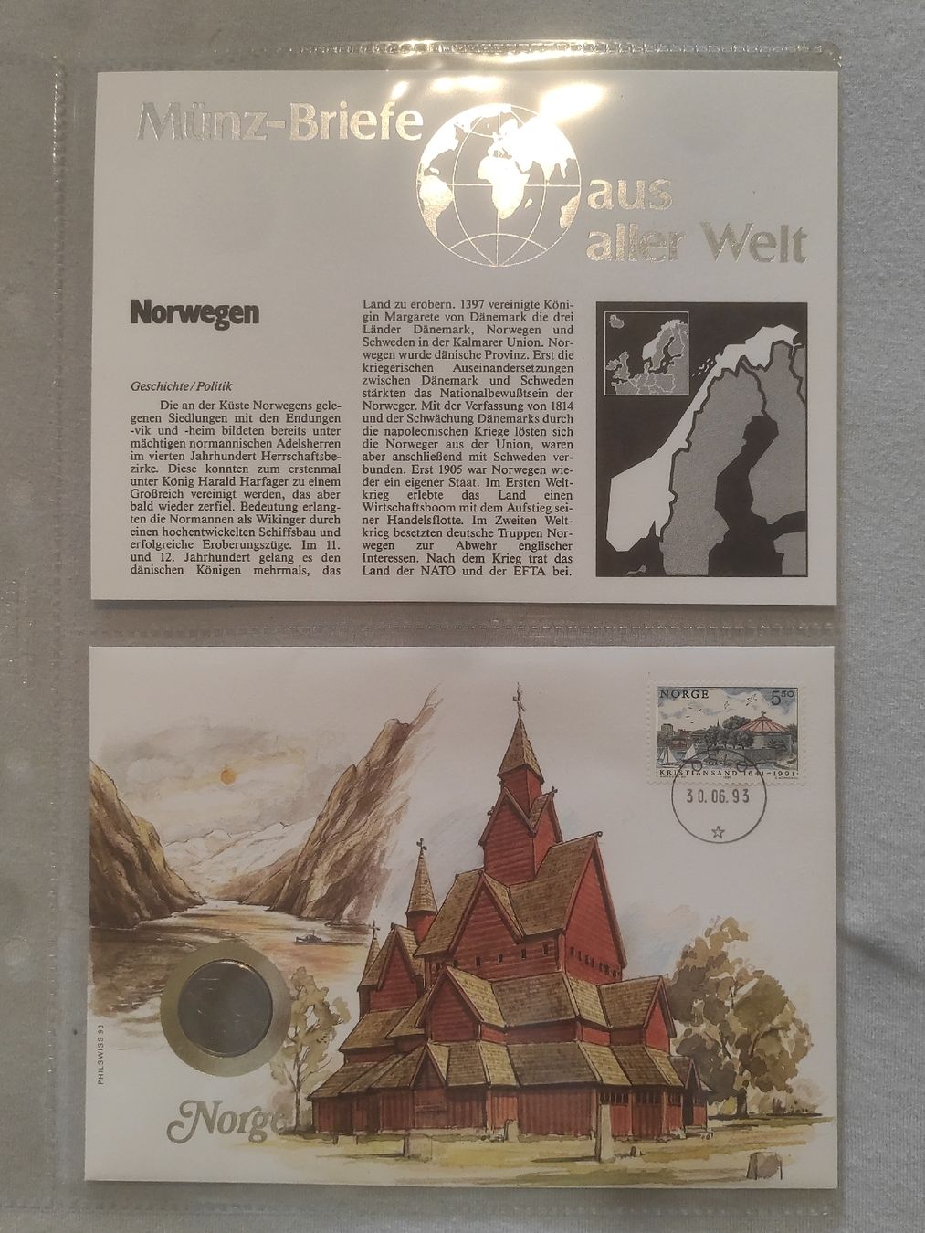 Tutti le monete: Münzbrief Norwegen 1987 – Usato da Zürich venduto da Hamaster