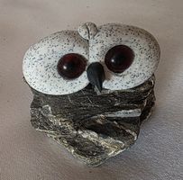 Eule Figur Naturstein Hsndgemacht siehe Foto 