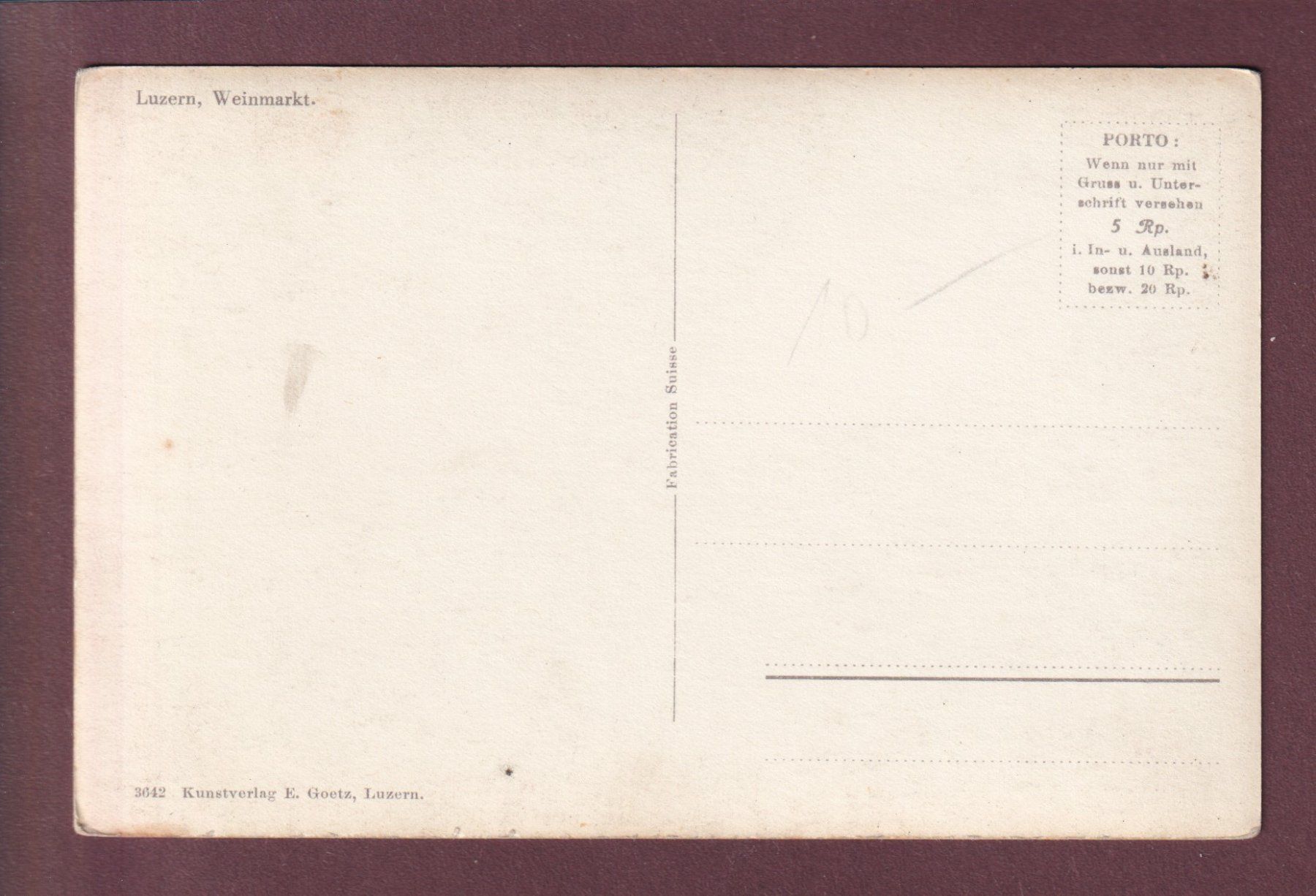 Cartoline postali: LUZERN - Weinmarkt – Usato da Pully venduto da nicecards 1