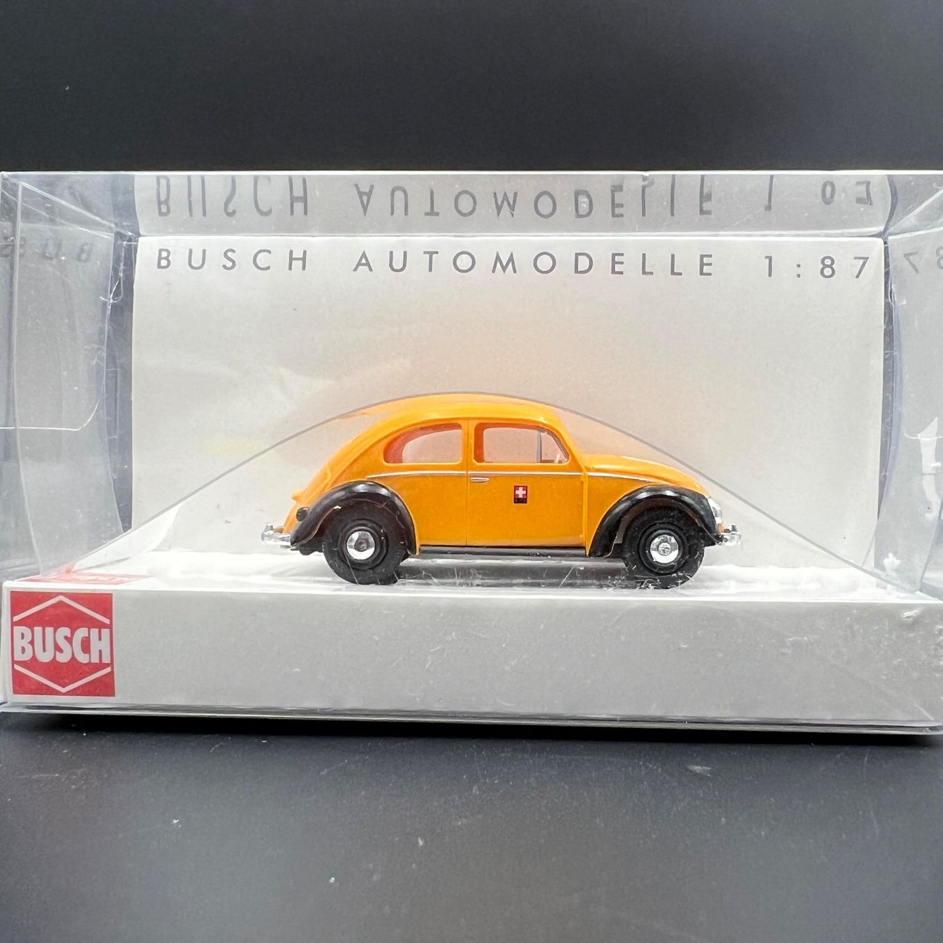 Busch Modellini d'auto: Post VW Käfer Bretzelfenster 1:87 neu OVP – Nuovo e nell'imballaggio originale da Häusernmoos venduto da adlerfedern