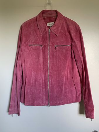 Veste en daim rose Essentiel, taille 38/40