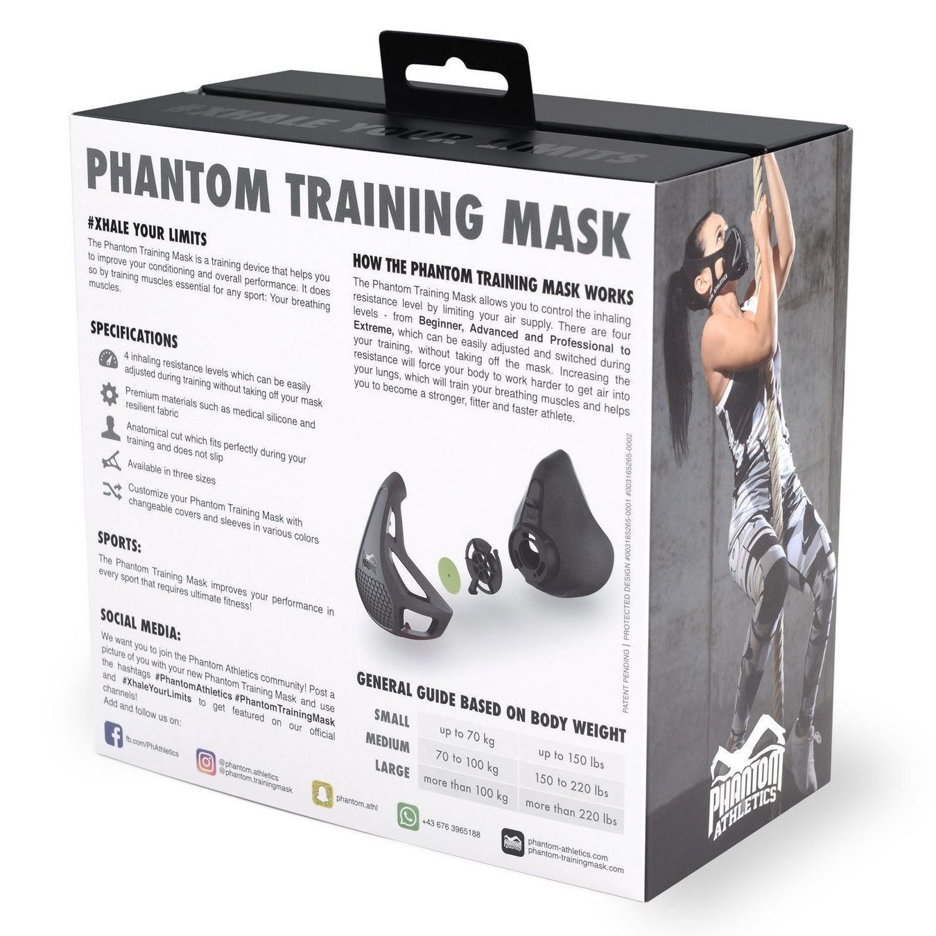 Protezione per viso e udito: Phantom Athletics Trainingsmaske - S,M, L - Gratis Versand – Nuovo e nell'imballaggio originale da Muri AG venduto da fightandfitness.ch 7