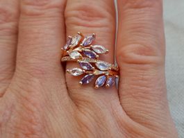Ring mit Zirkonia, 3.7g, Große 54-60 (verstellbar)