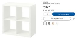 IKEA white KALLAX storage cabinet