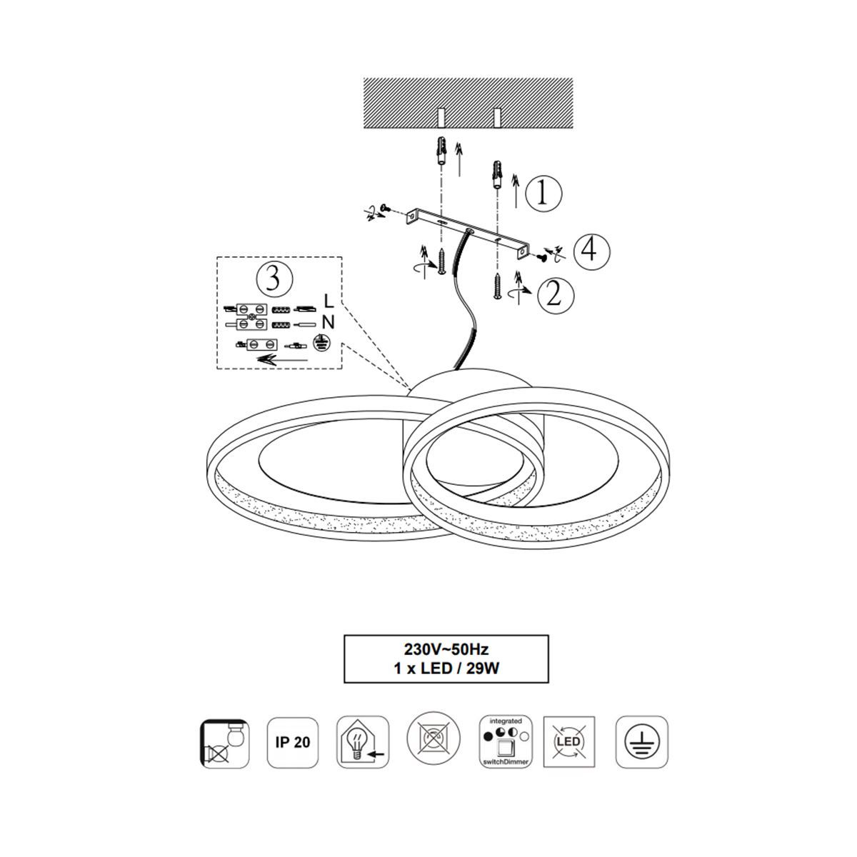 Lampadari & plafoniere: LED Deckenleuchte, Dimmer, 59 cm x 43 cm – Nuovo (secondo la descrizione) da Kreuzlingen venduto da Smart-Light 3