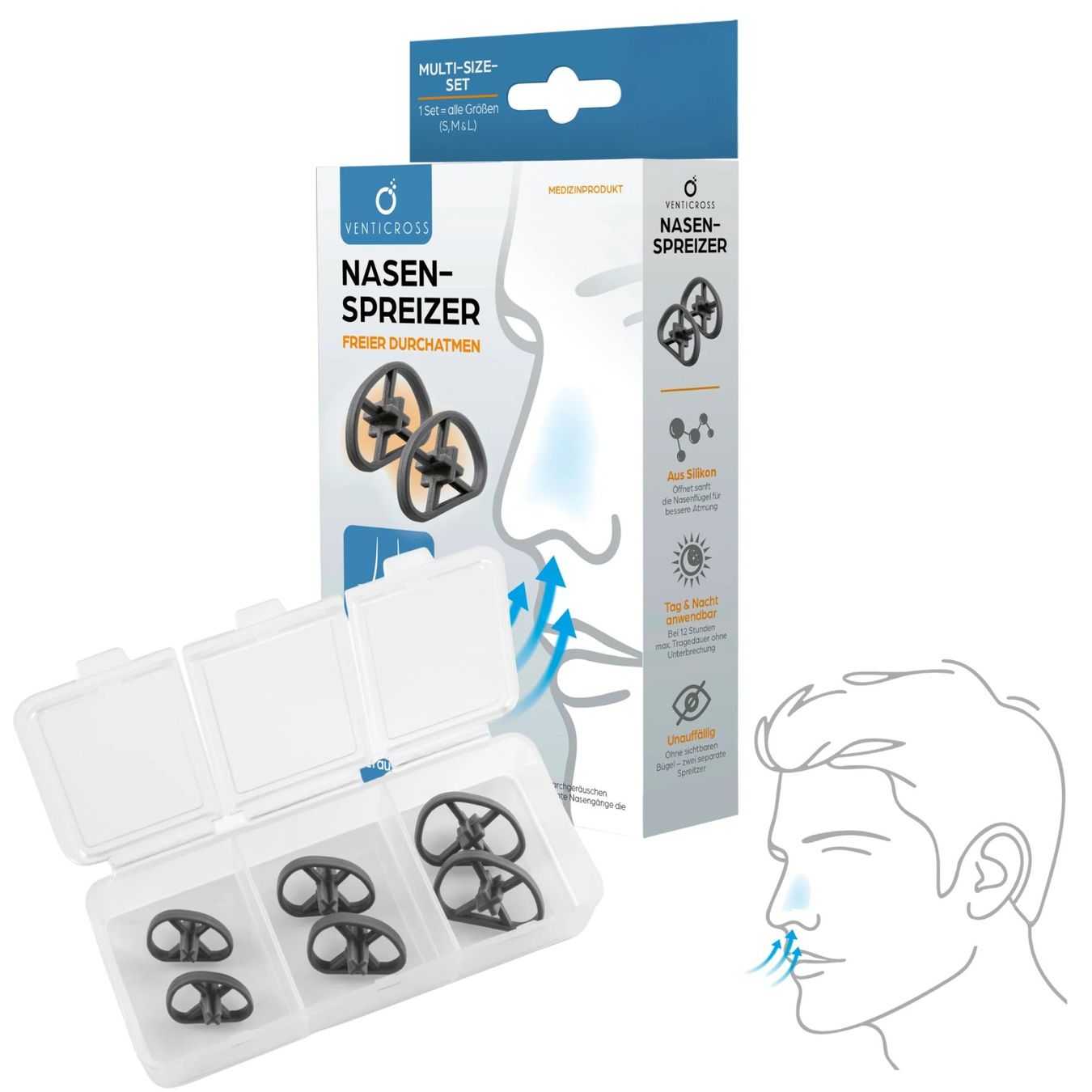 Gesichtspflege: 3 Set VentiCross  Nasenspreizer – Neu und originalverpackt aus Büren NW von Ssuperman