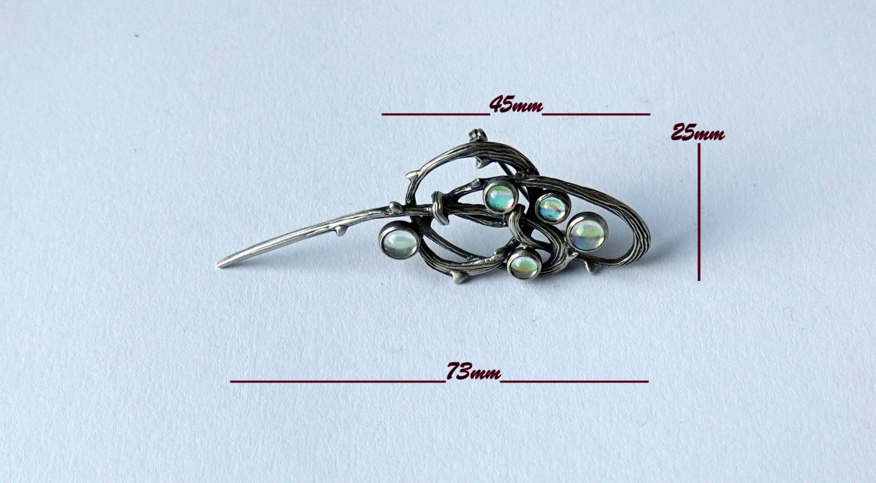 Lalique Spille & Fermagli: Broche Lalique  Silber 925 und Cabochons – Usato da Brunnen venduto da brocundfloh 1