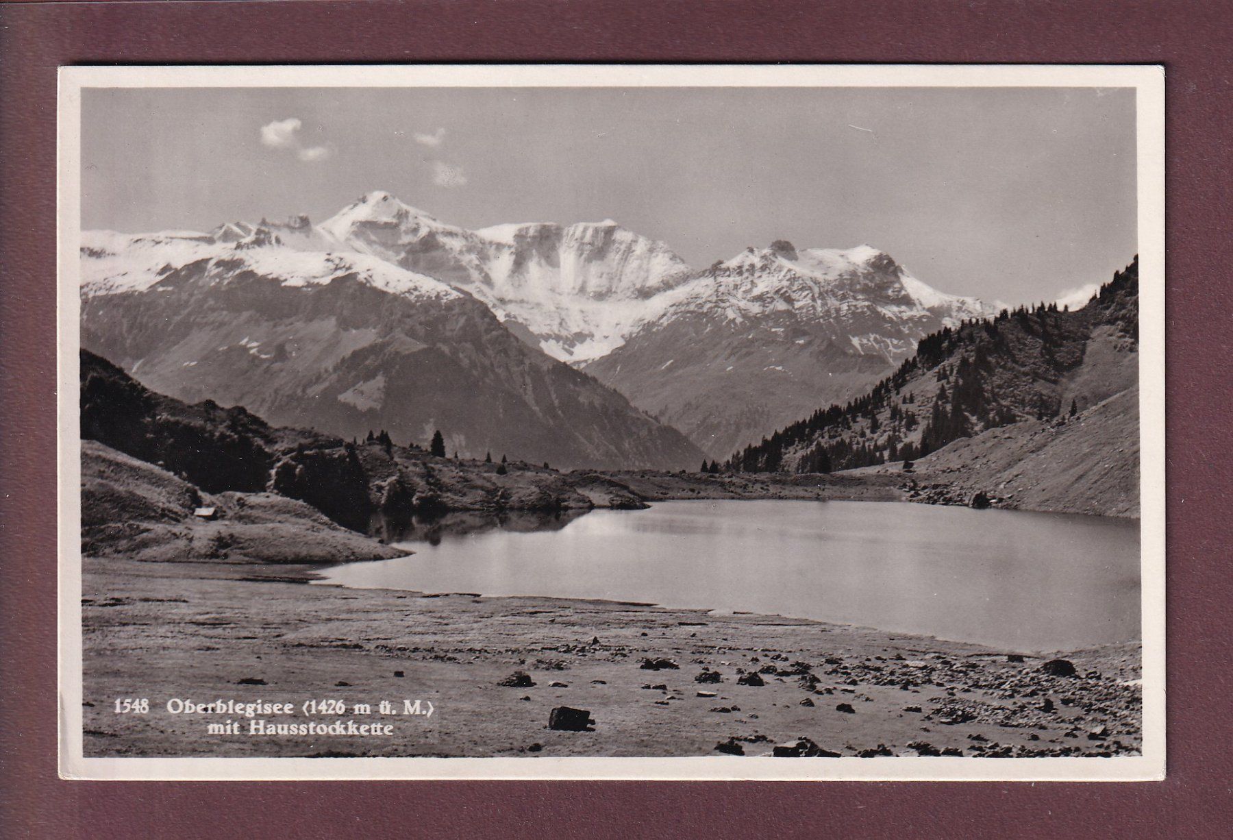 Cartoline postali: OBERBLEGISEE - Hausstockkette - 1948 – Usato da Pully venduto da nicecards