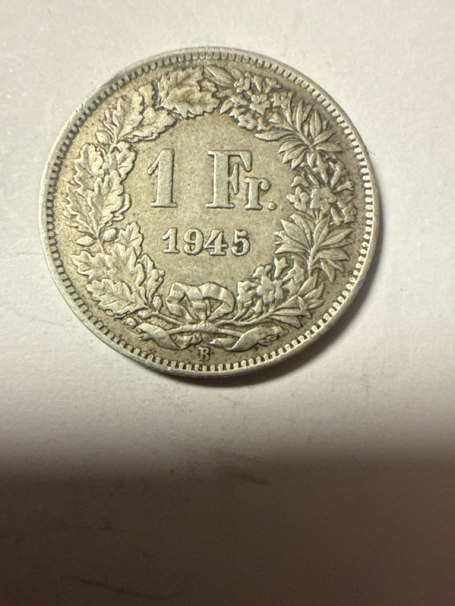 Alle Münzen: 1 Schweizer Franken Silbermünze 1945 – Gebraucht aus Appenzell von Wumo74