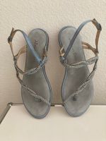 Flip Flop hellblau aus Leder mit Blink-Blink